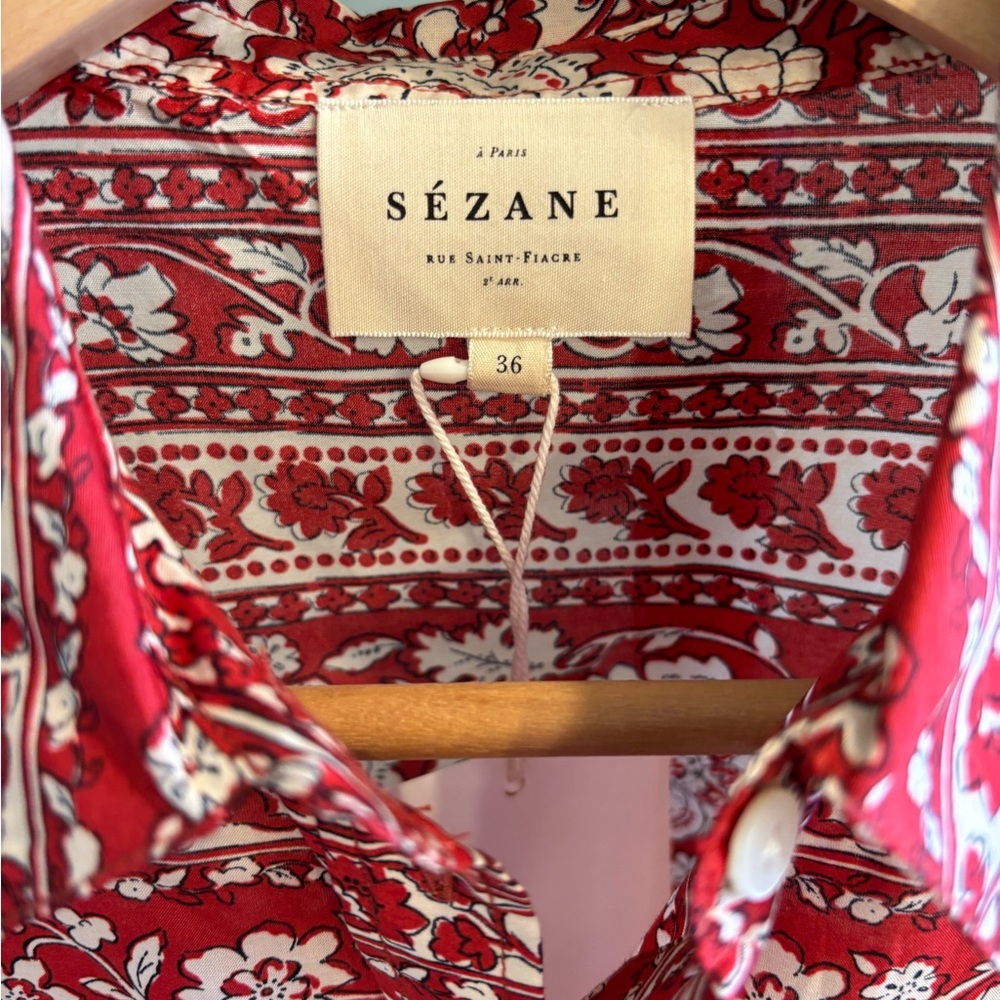 Sézane Pierro blouse — Sara Red - Picture 6 of 8